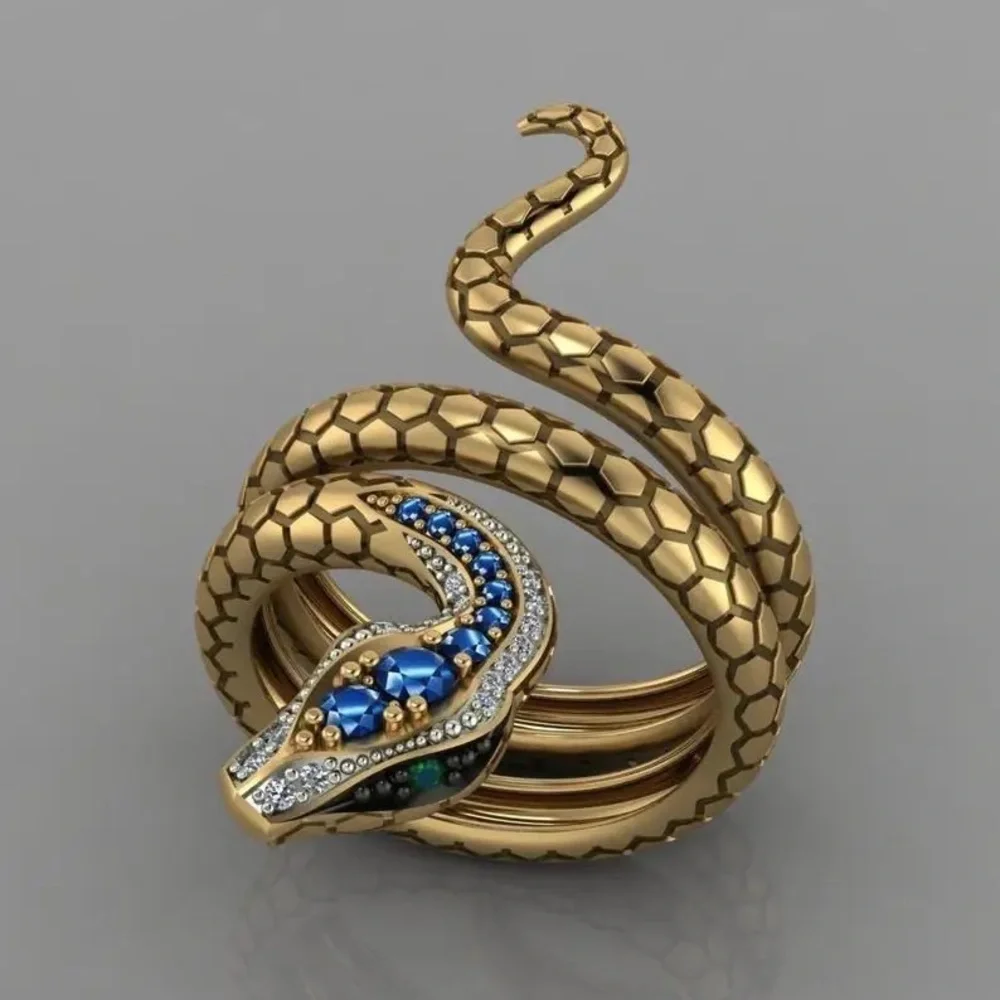 New Unisex Yellow Gold Plated Sapphire Ring - Picture 1 of 5